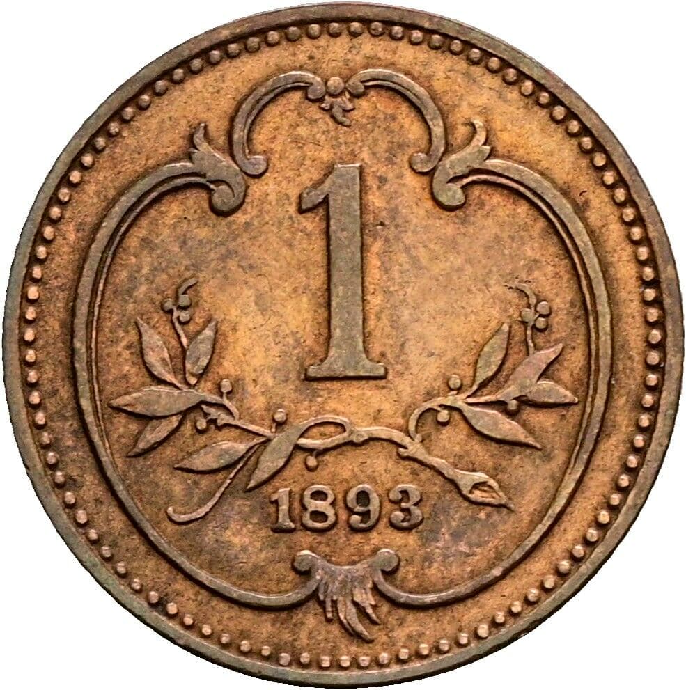 1 Heller Franz Joseph I. 1848-1916 1893 – Vorderseite