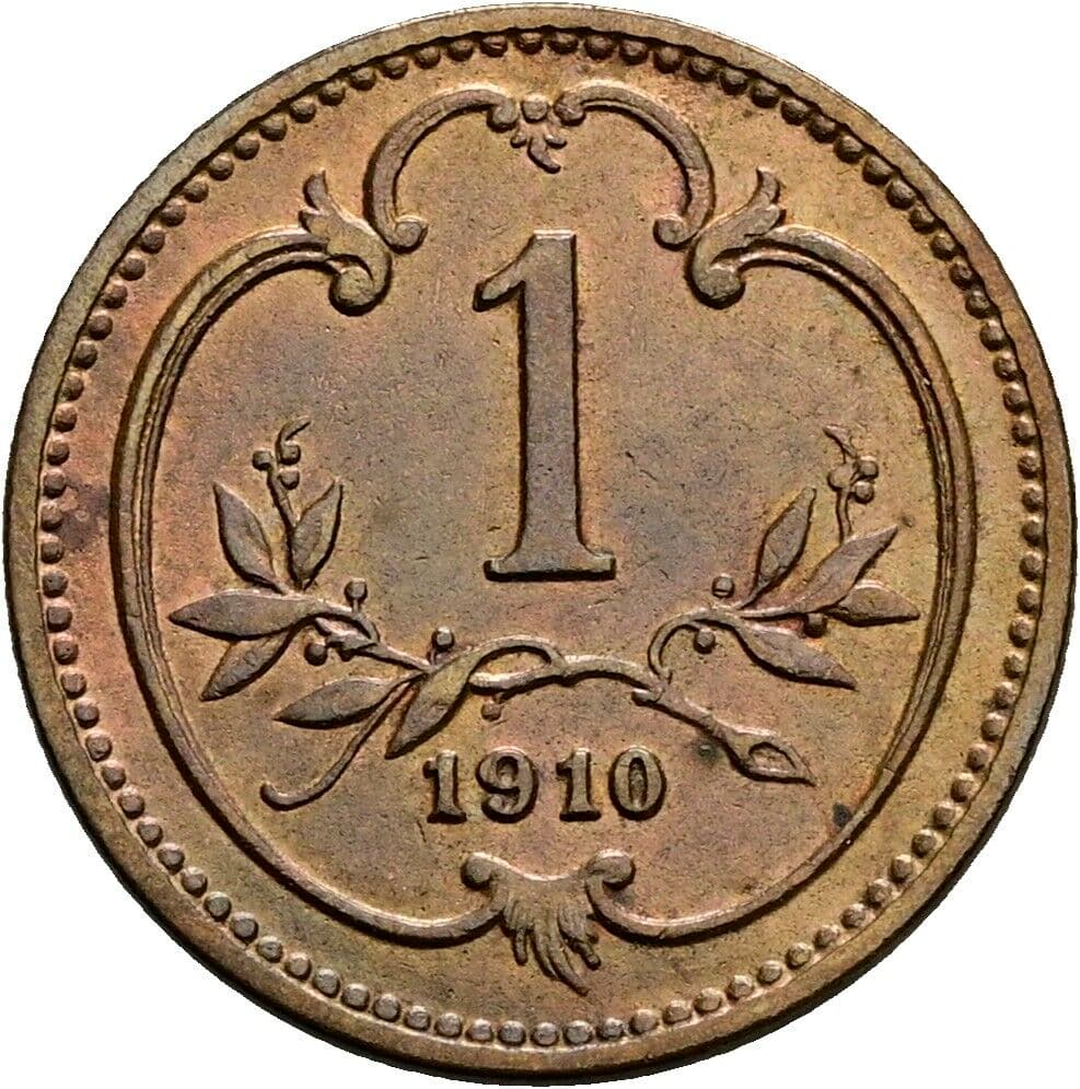 1 Heller Franz Joseph I. 1848-1916 1910 – Vorderseite