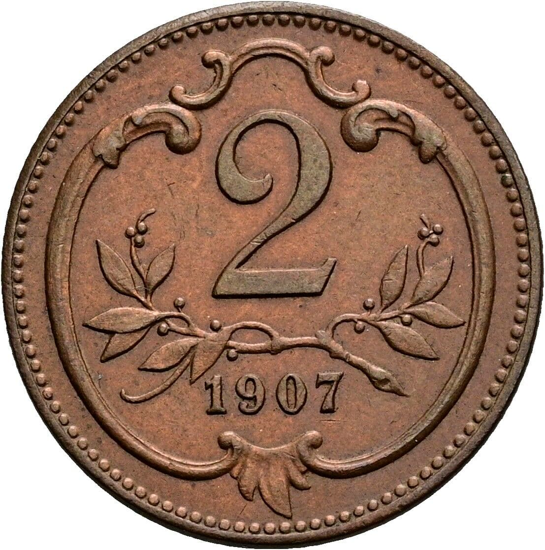 2 Heller Franz Joseph I. 1848-1916 1907 – Vorderseite