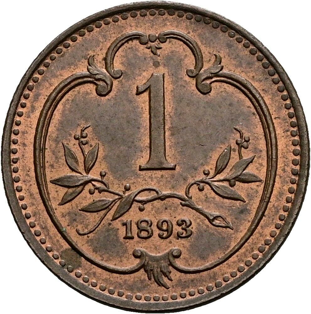 1 Heller Franz Joseph I. 1848-1916 1893 – Vorderseite
