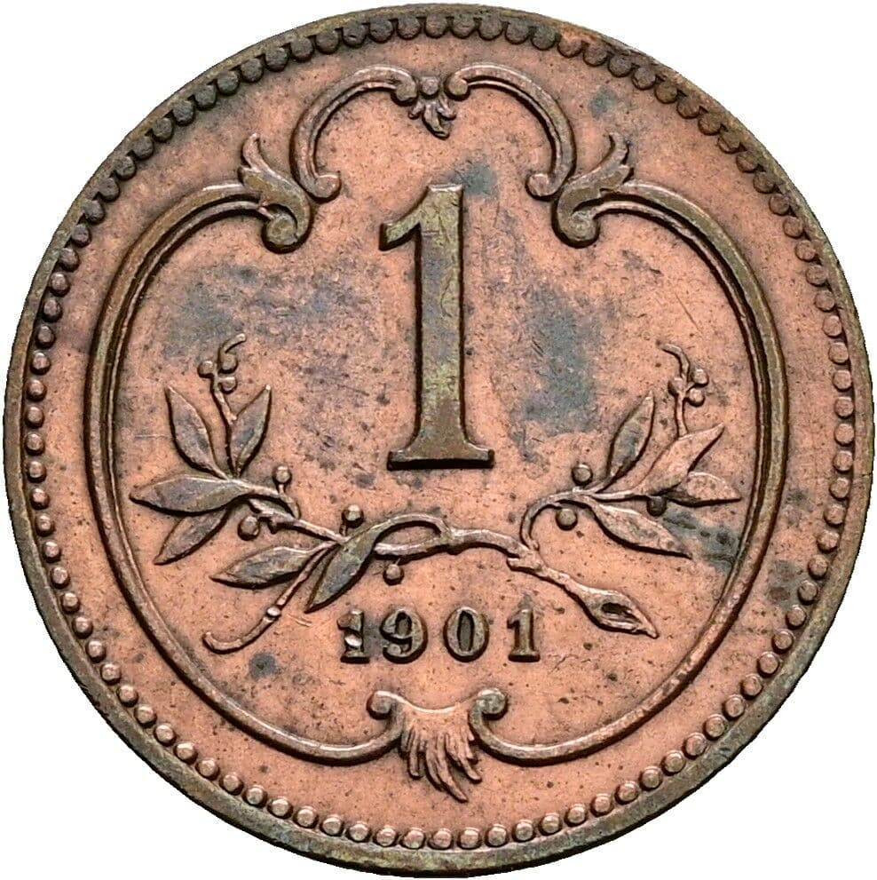 1 Heller Franz Joseph I. 1848-1916 1901 – Vorderseite