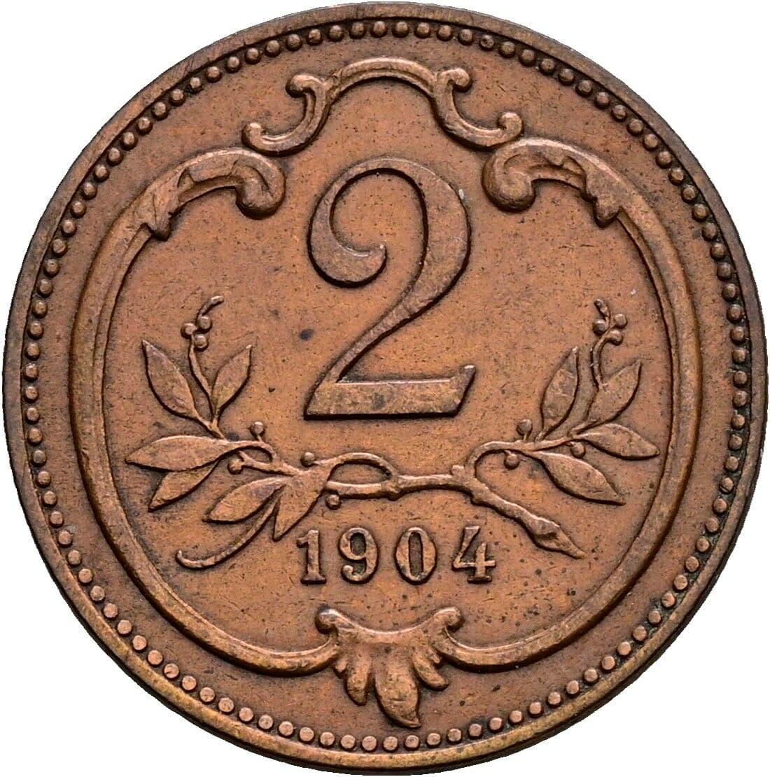 2 Heller Franz Joseph I. 1848-1916 1904 – Vorderseite