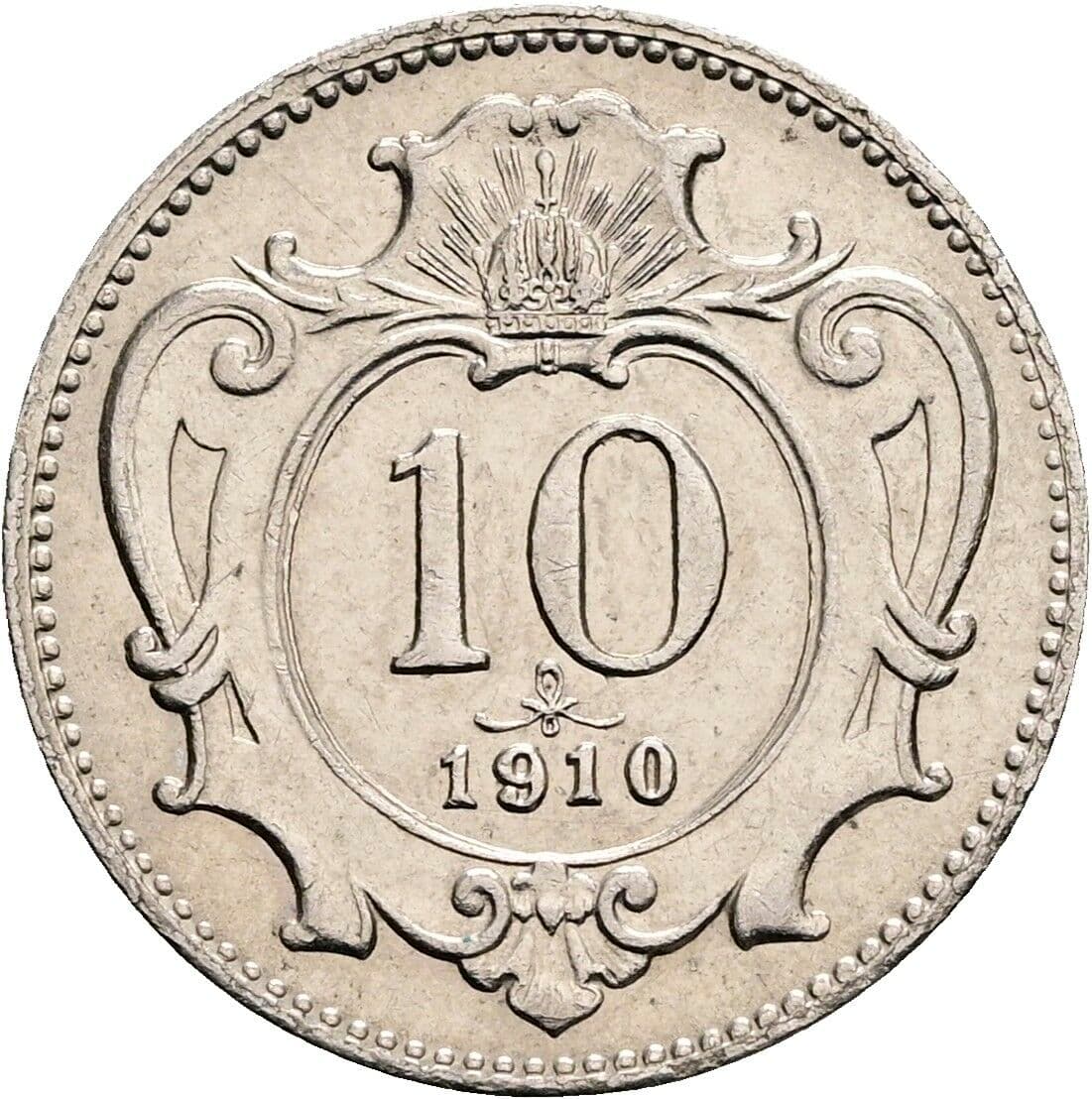 10 Heller Franz Joseph I. 1848-1916 1910 – Vorderseite