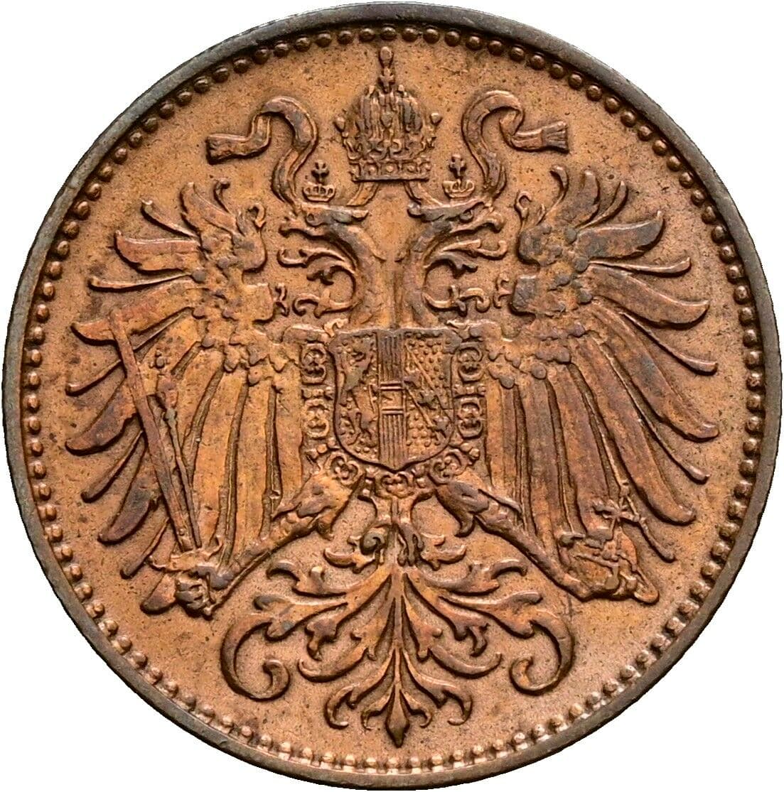 2 Heller Franz Joseph I. 1848-1916 1893 – Rückseite