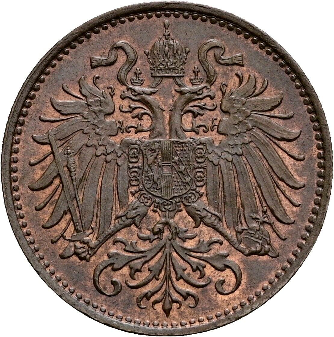 2 Heller Franz Joseph I. 1848-1916 1893 – Rückseite