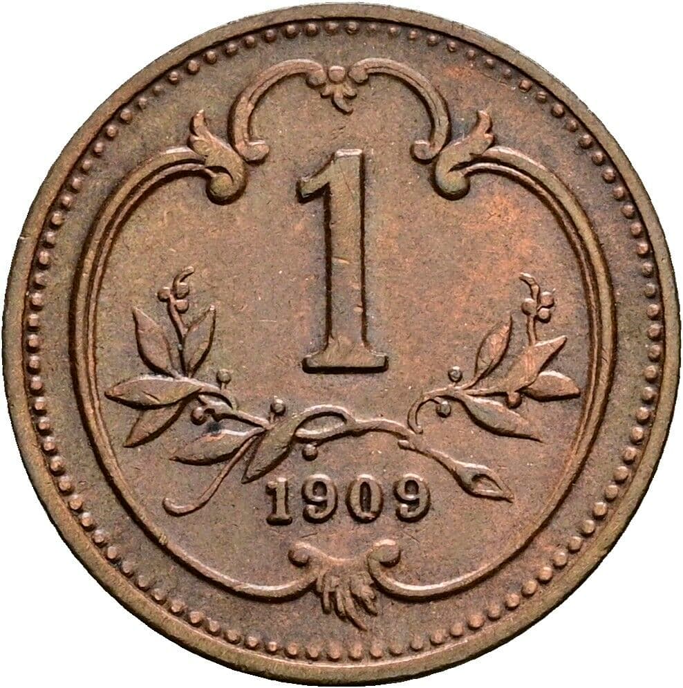 1 Heller Franz Joseph I. 1848-1916 1909 – Vorderseite
