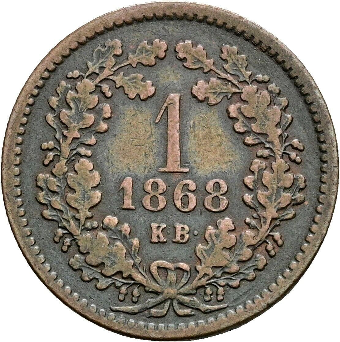 1 Krajczar Franz Joseph I. 1848-1916 1868 KB, Kremnitz – Vorderseite
