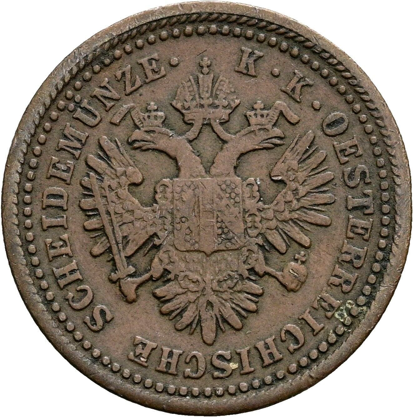 1 Kreuzer Franz Joseph I. 1848-1916 1851 A, Wien – Rückseite