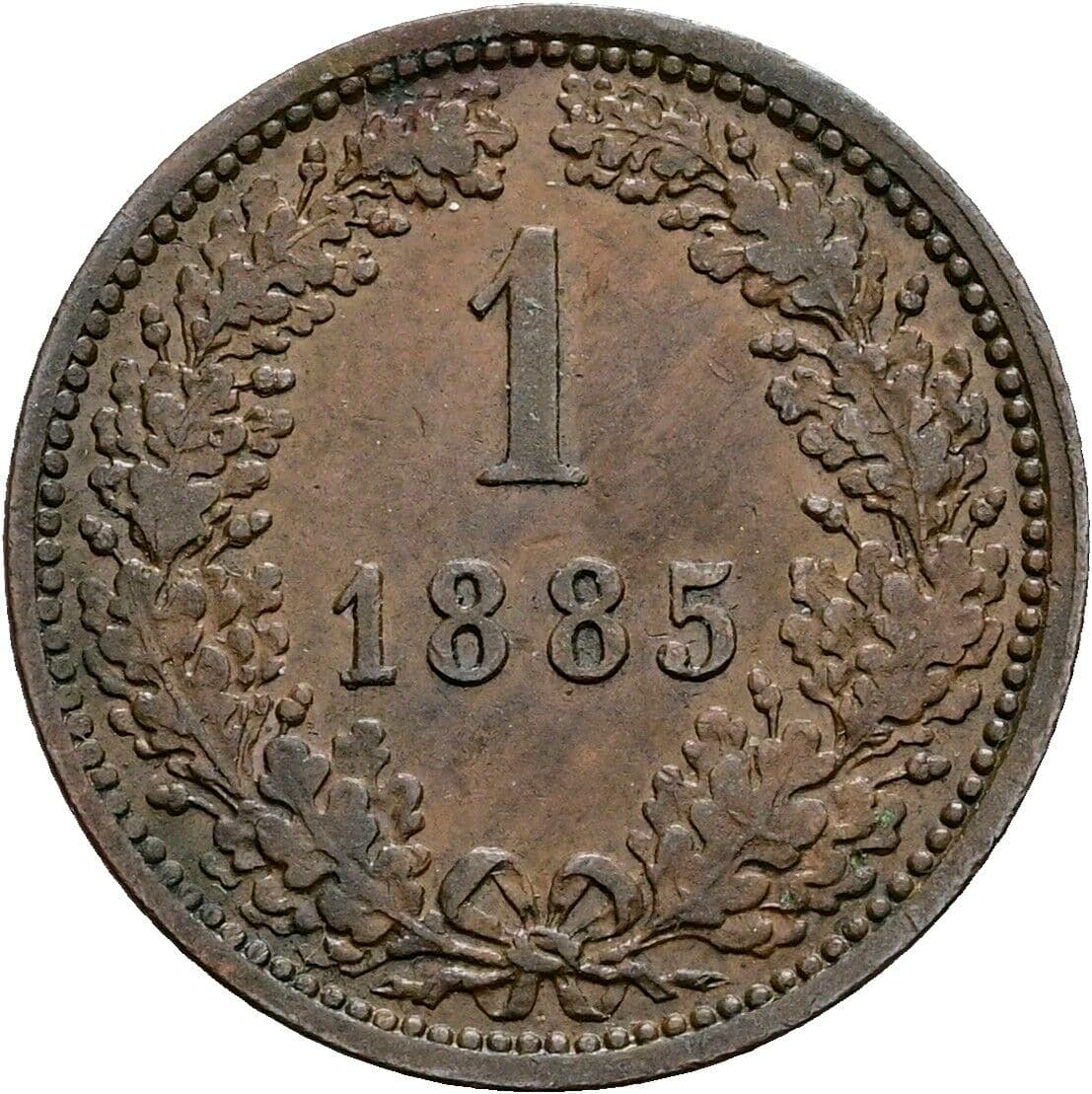 1 Kreuzer Franz Joseph I. 1848-1916 1885 – Vorderseite