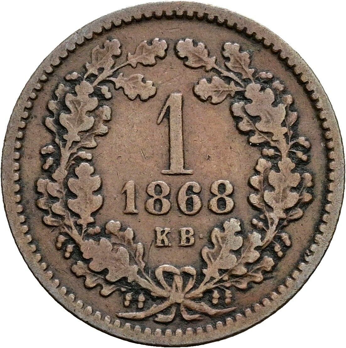 1 Krajczar Franz Joseph I. 1848-1916 1868 KB, Kremnitz – Vorderseite