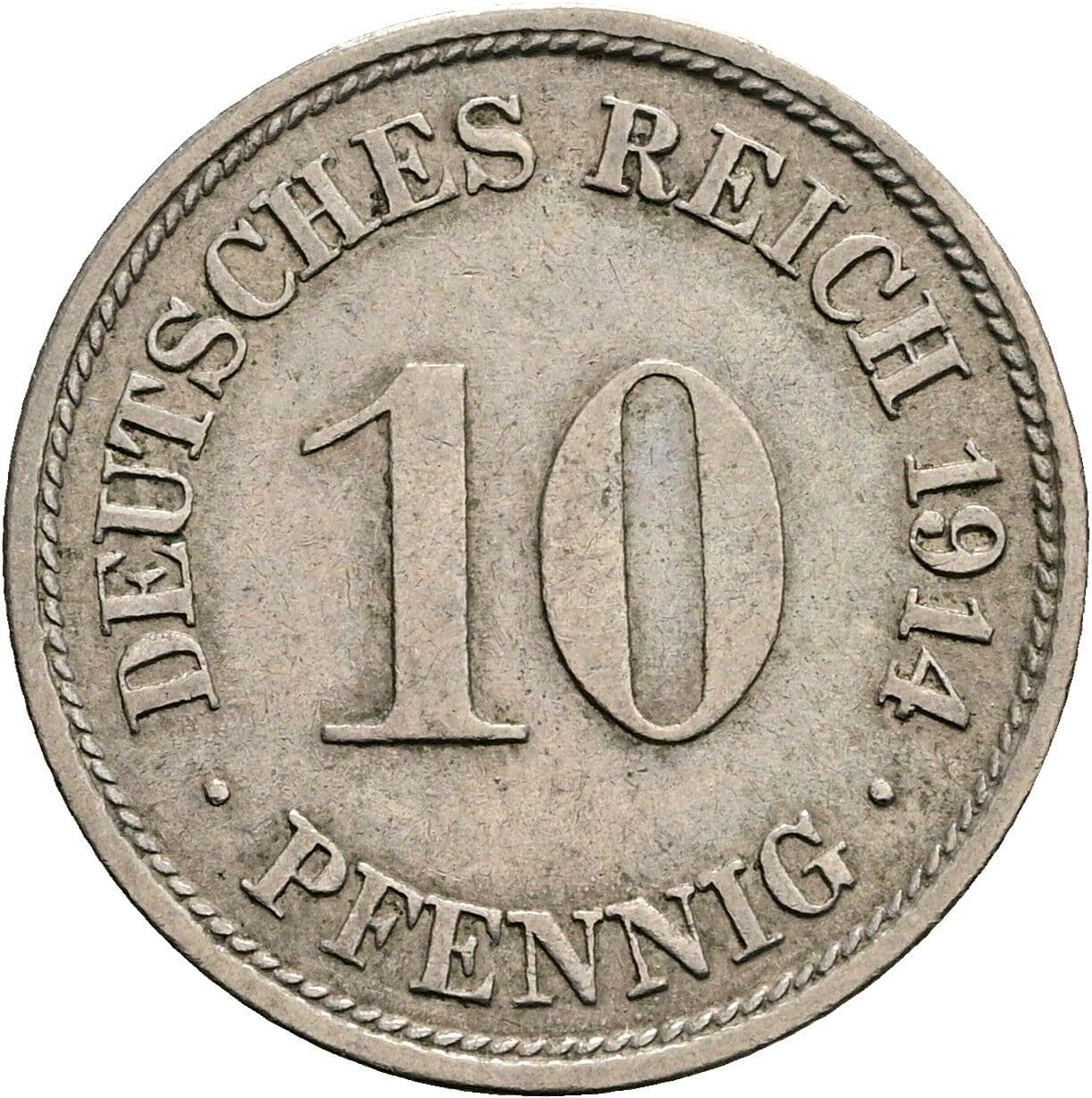 10 Pfennig 1914 F – Vorderseite