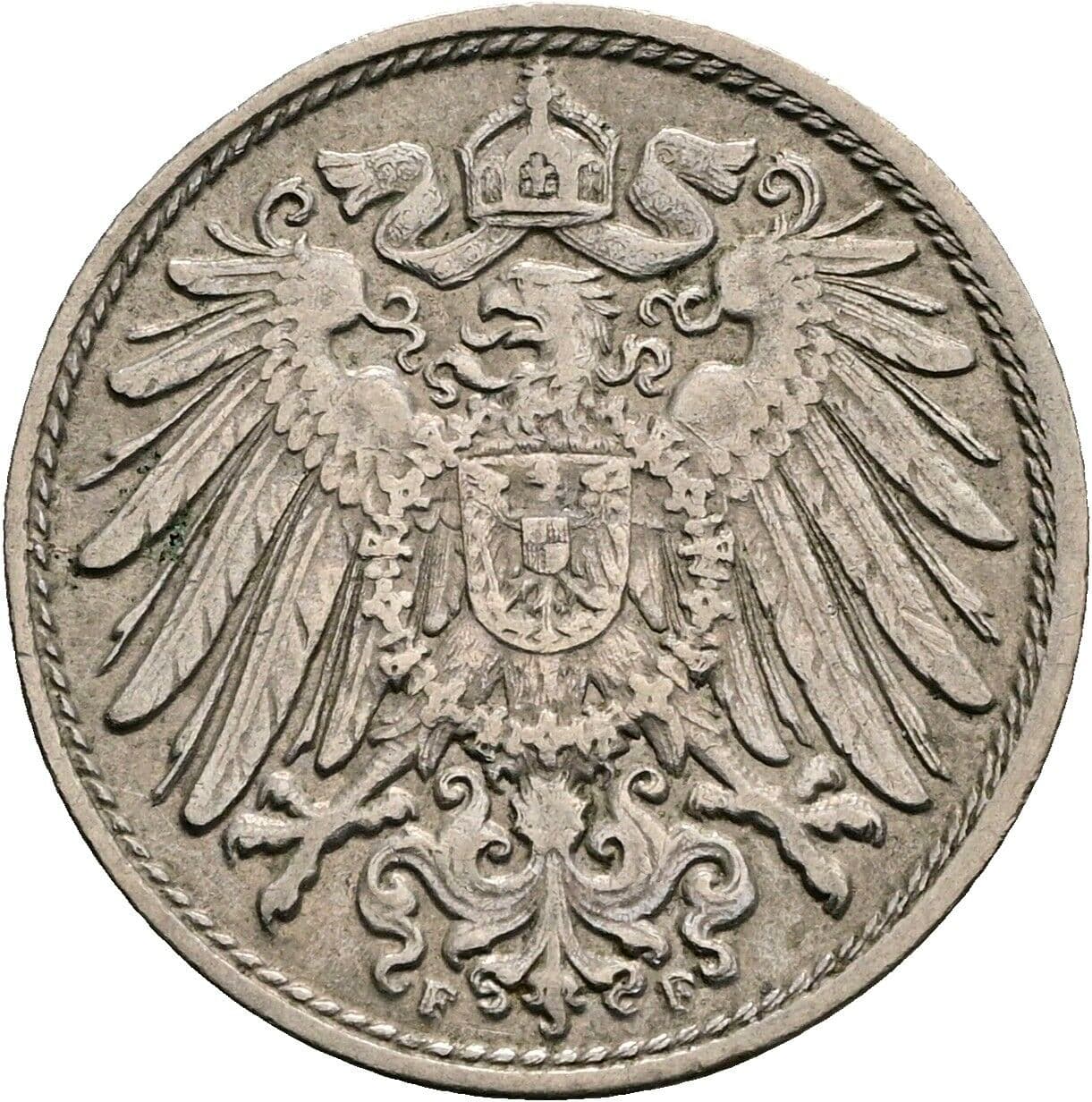 10 Pfennig 1914 F – Rückseite