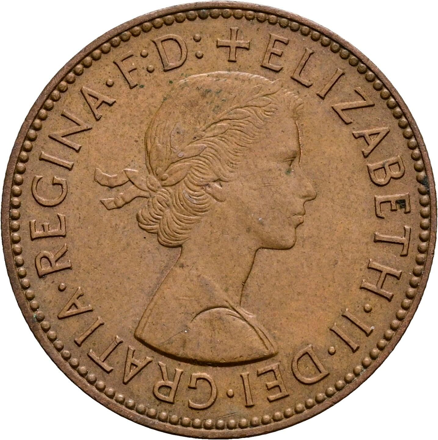 Half Penny Elisabeth II. 1952-2022 1959 – Vorderseite