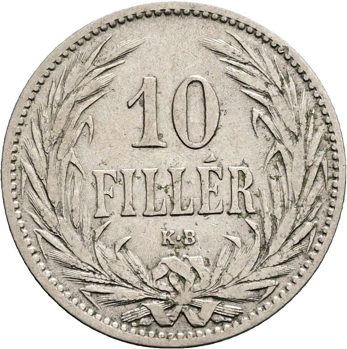 10 Filler Franz Joseph I. 1848-1916 1894 KB, Kremnitz – Vorderseite