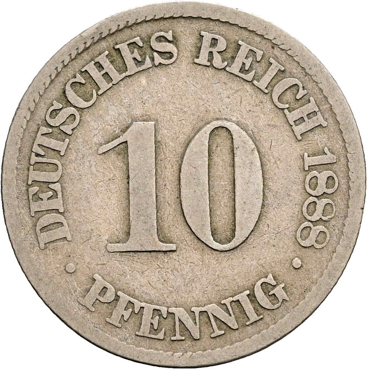 10 Pfennig 1888 A – Vorderseite