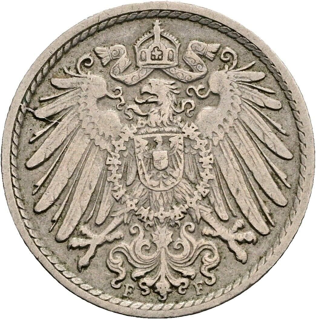 5 Pfennig 1912 F – Rückseite