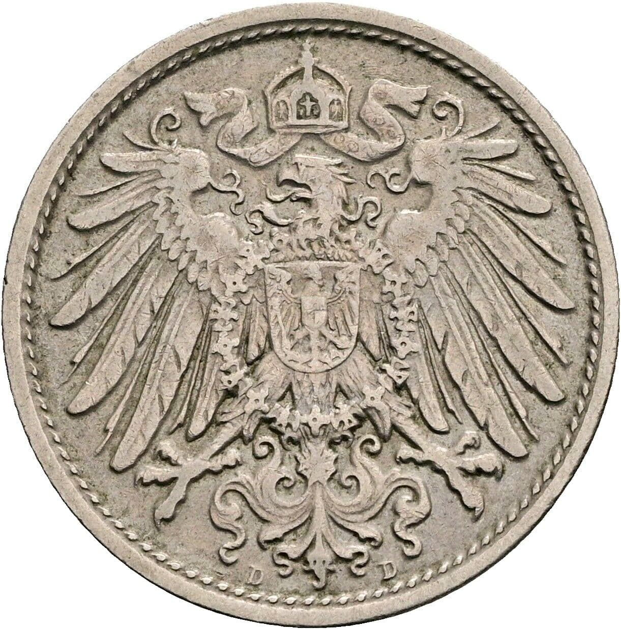 10 Pfennig 1912 D – Rückseite