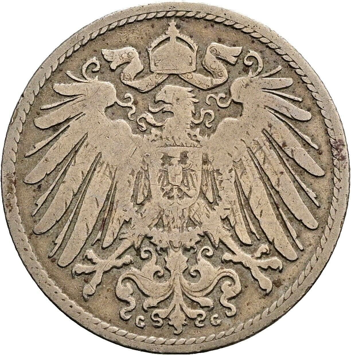 10 Pfennig 1897 G – Rückseite