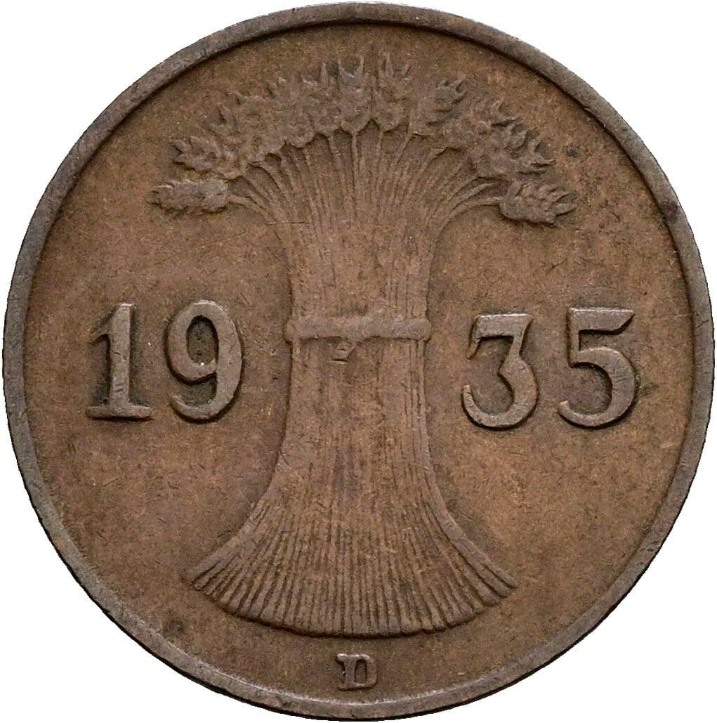 1 Reichspfennig 1935 D – Rückseite