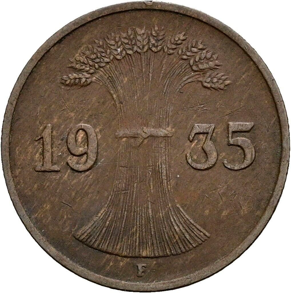 1 Reichspfennig 1935 F – Rückseite