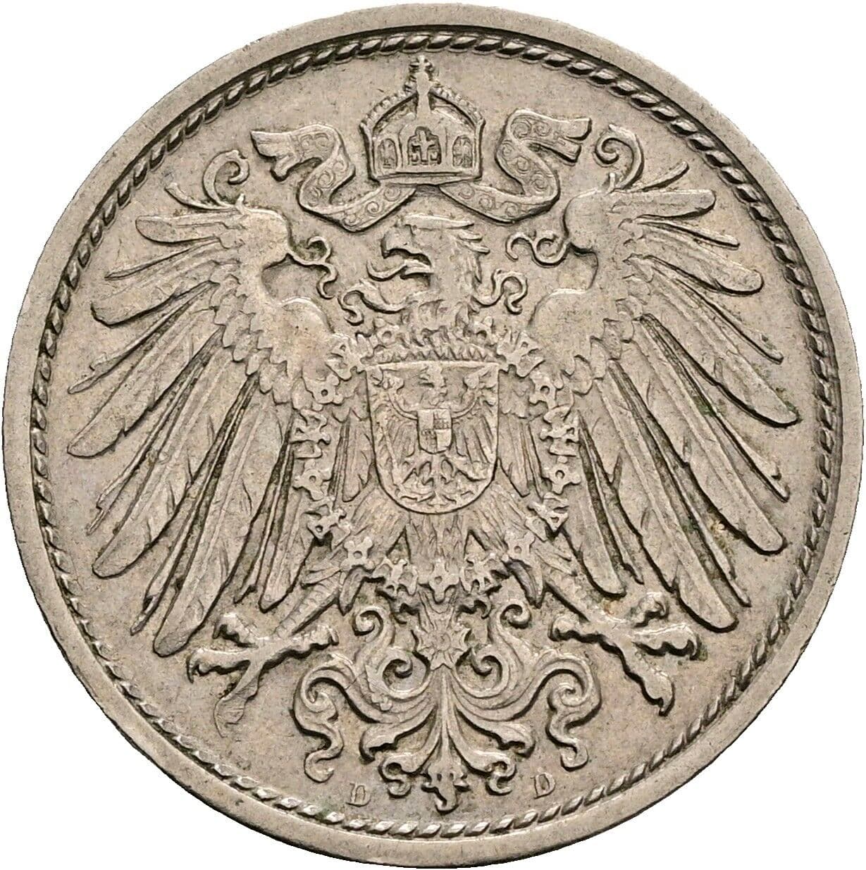 10 Pfennig 1913 D – Rückseite