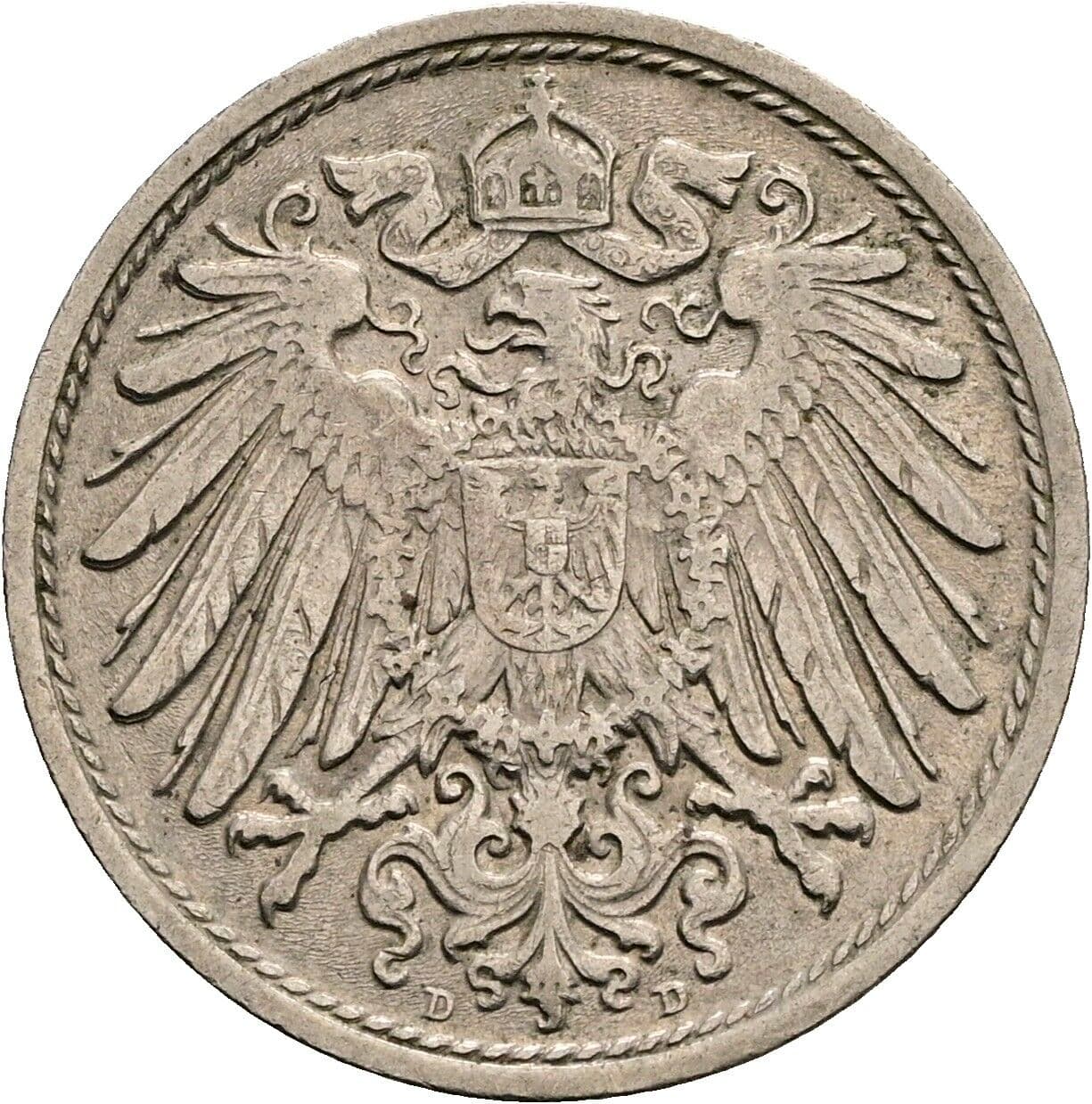 10 Pfennig 1912 D – Rückseite