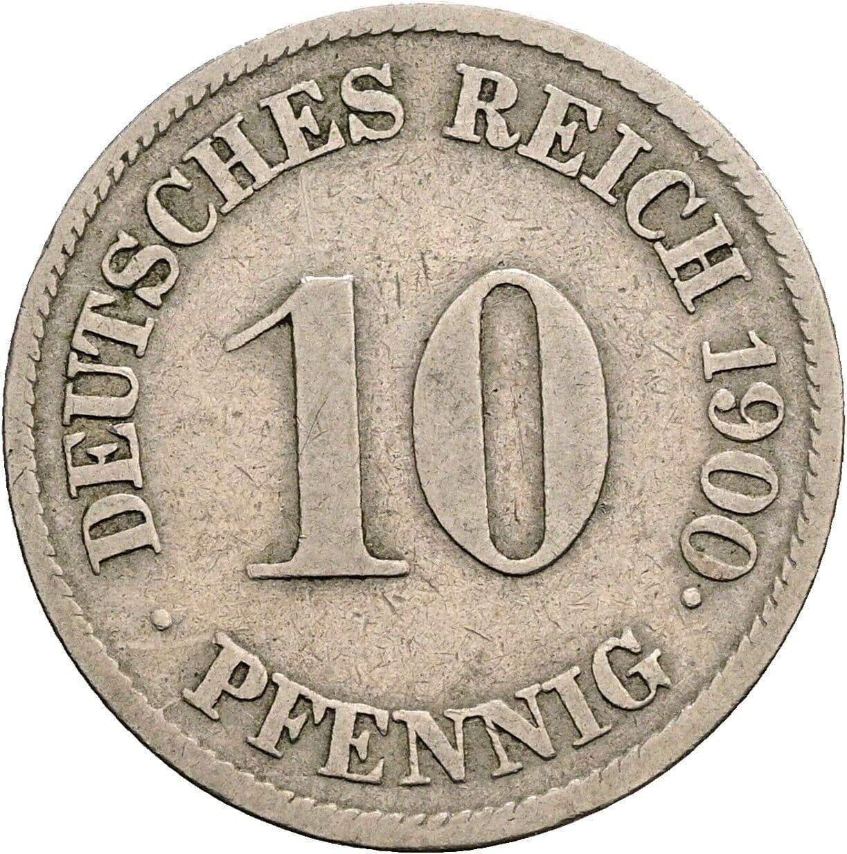 10 Pfennig 1900 J – Vorderseite
