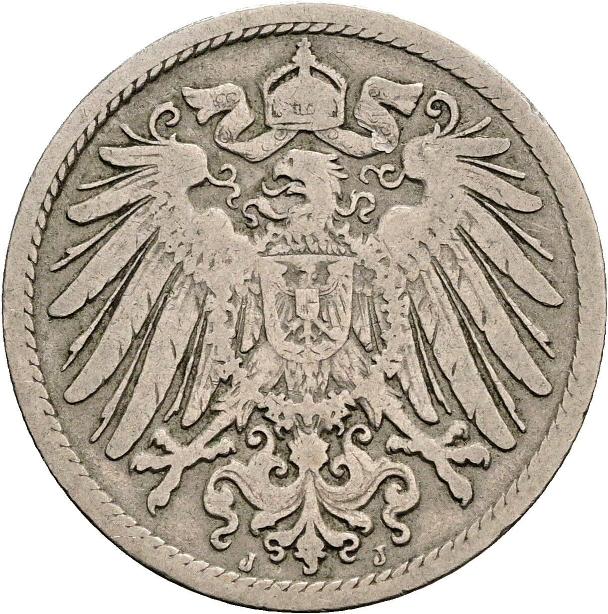 10 Pfennig 1900 J – Rückseite