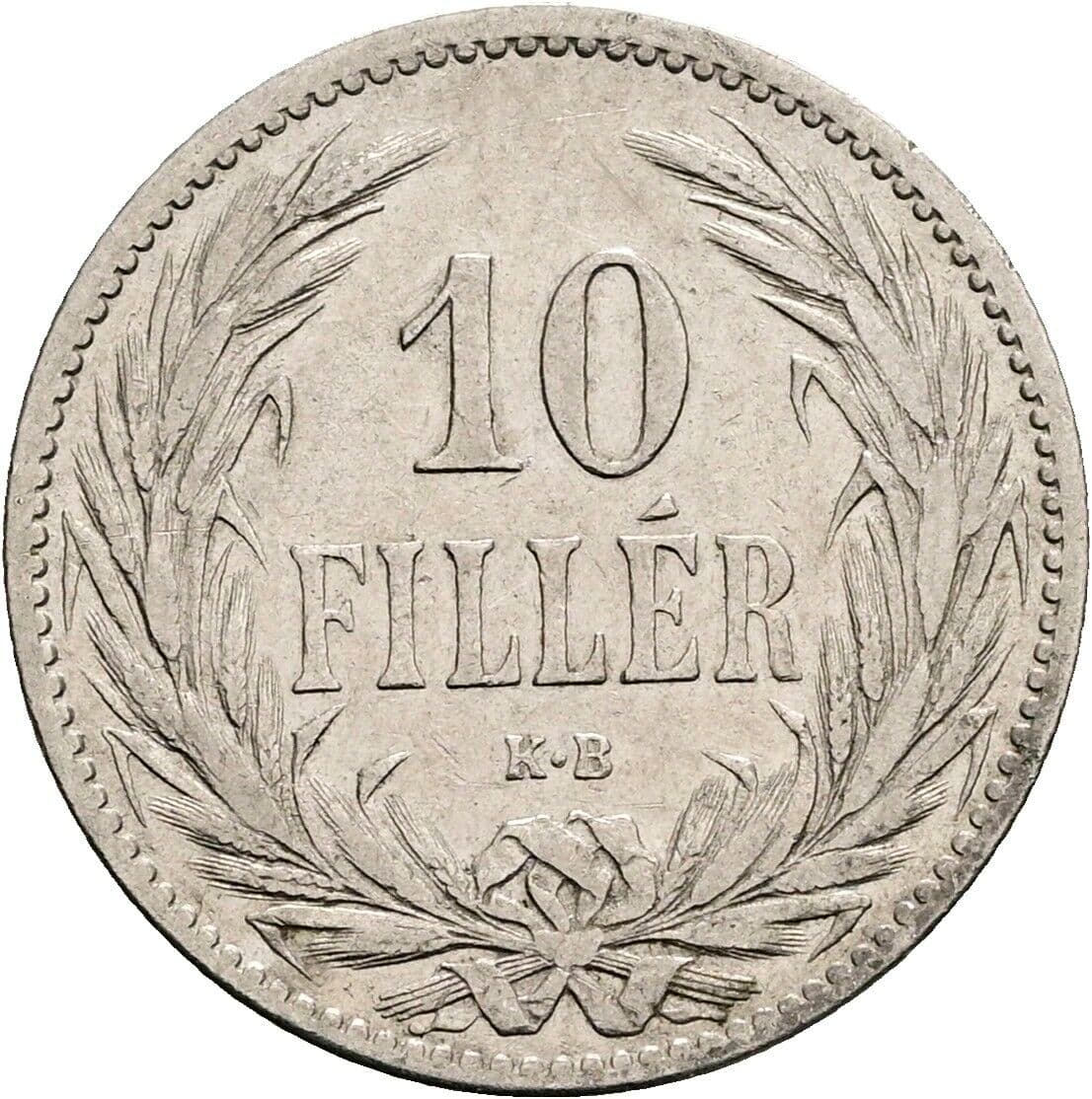 10 Filler Franz Joseph I. 1848-1916 1894 KB, Kremnitz – Vorderseite