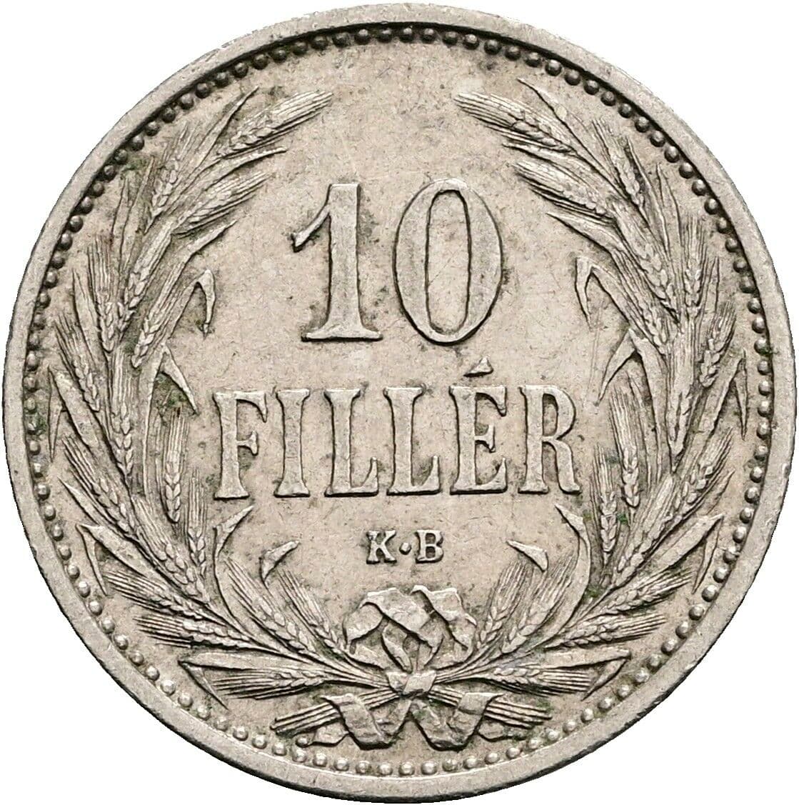 10 Filler Franz Joseph I. 1848-1916 1908 KB, Kremnitz – Vorderseite