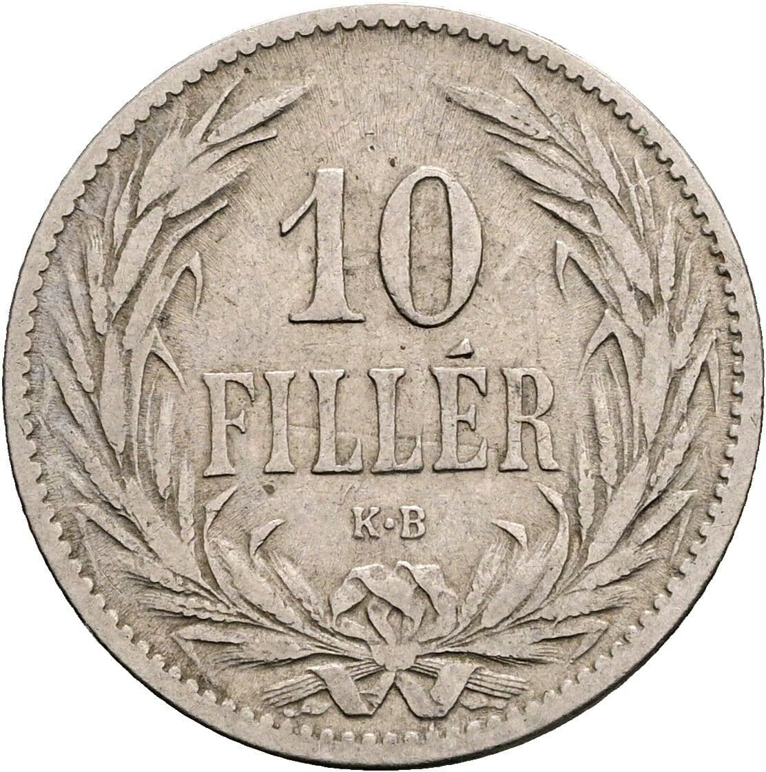 10 Filler Franz Joseph I. 1848-1916 1894 KB, Kremnitz – Vorderseite