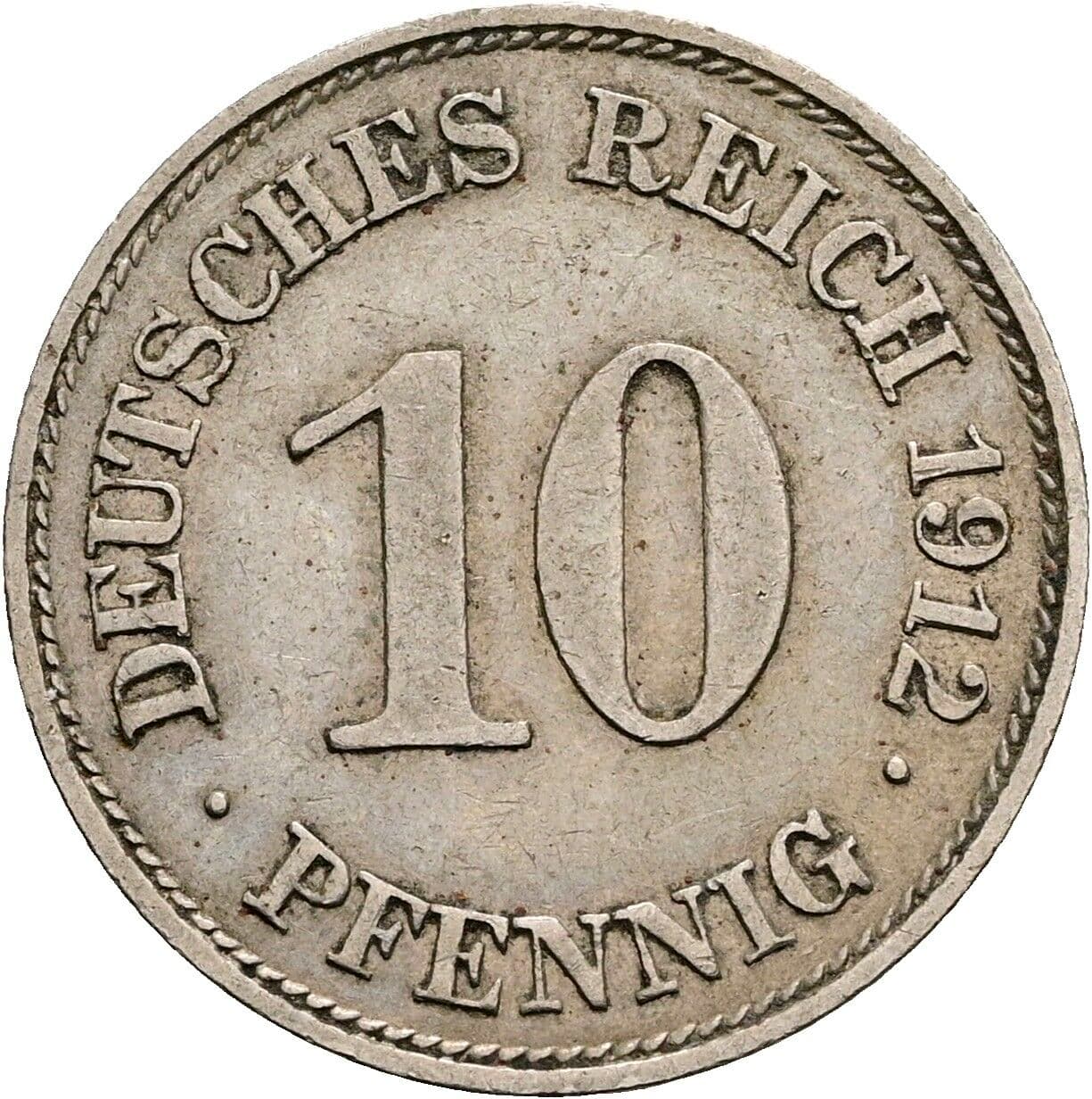 10 Pfennig 1912 E – Vorderseite