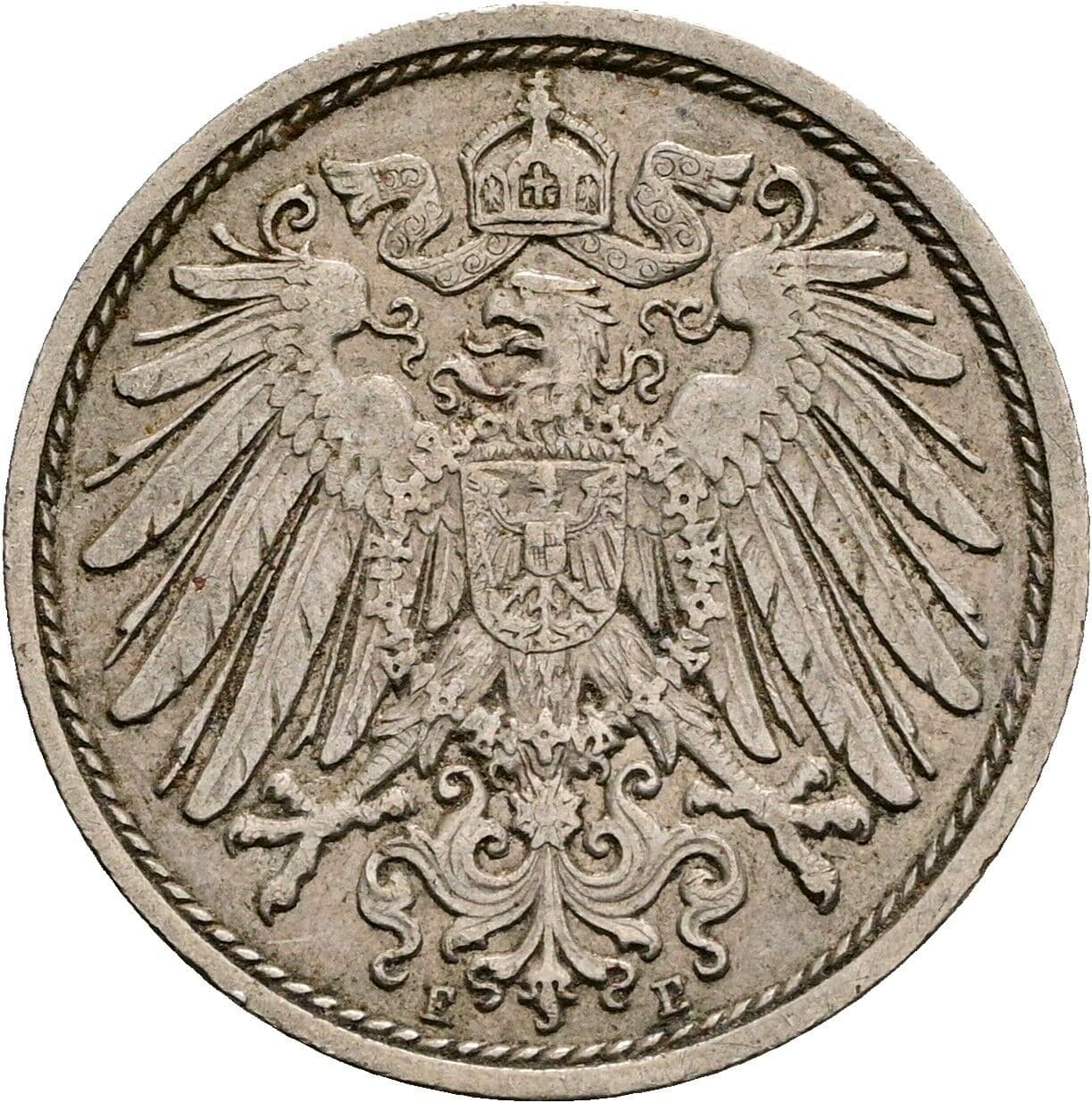 10 Pfennig 1912 E – Rückseite