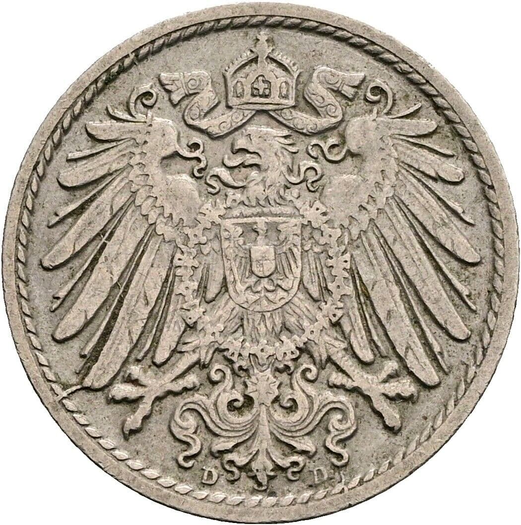 5 Pfennig 1906 D – Rückseite