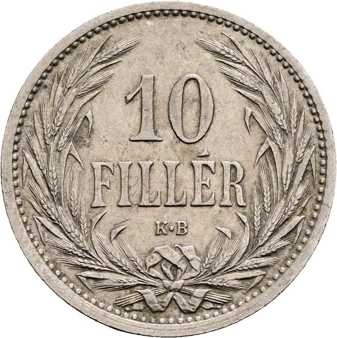 10 Filler Franz Joseph I. 1848-1916 1909 KB, Kremnitz – Vorderseite