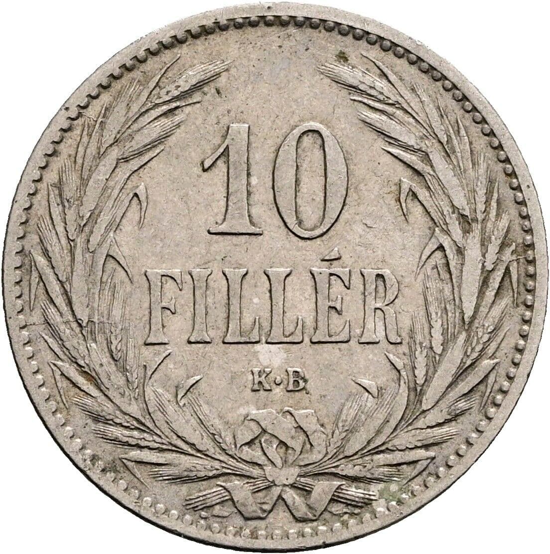 10 Filler Franz Joseph I. 1848-1916 1895 KB, Kremnitz – Vorderseite