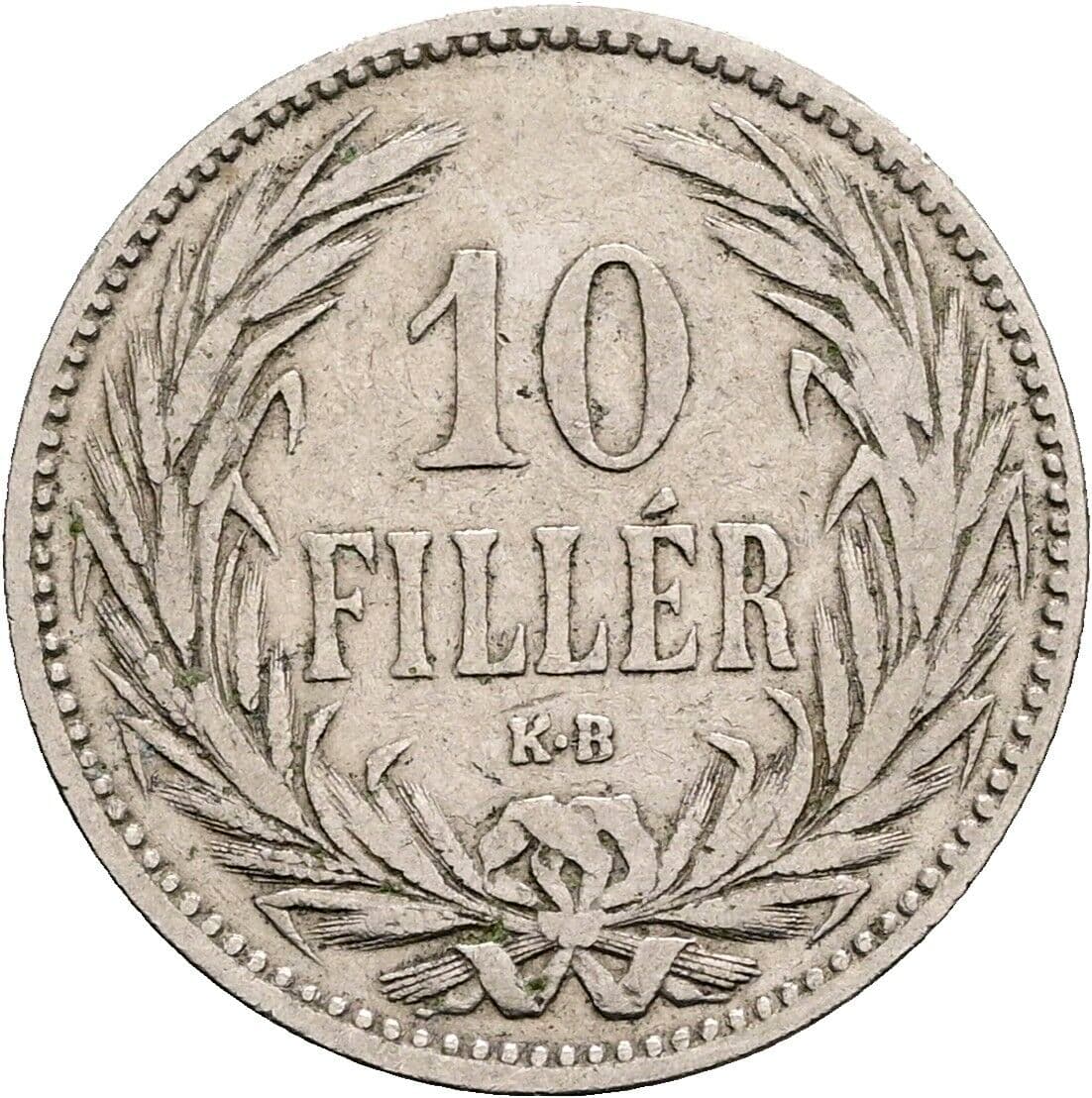 10 Filler Franz Joseph I. 1848-1916 1894 KB, Kremnitz – Vorderseite