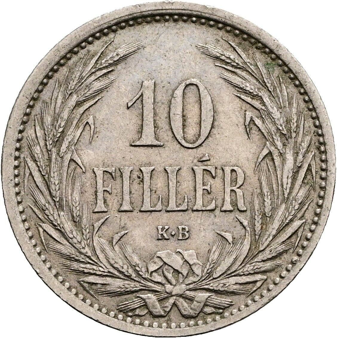 10 Filler Franz Joseph I. 1848-1916 1908 KB, Kremnitz – Vorderseite