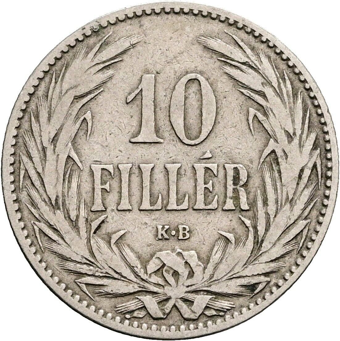 10 Filler Franz Joseph I. 1848-1916 1895 KB, Kremnitz – Vorderseite