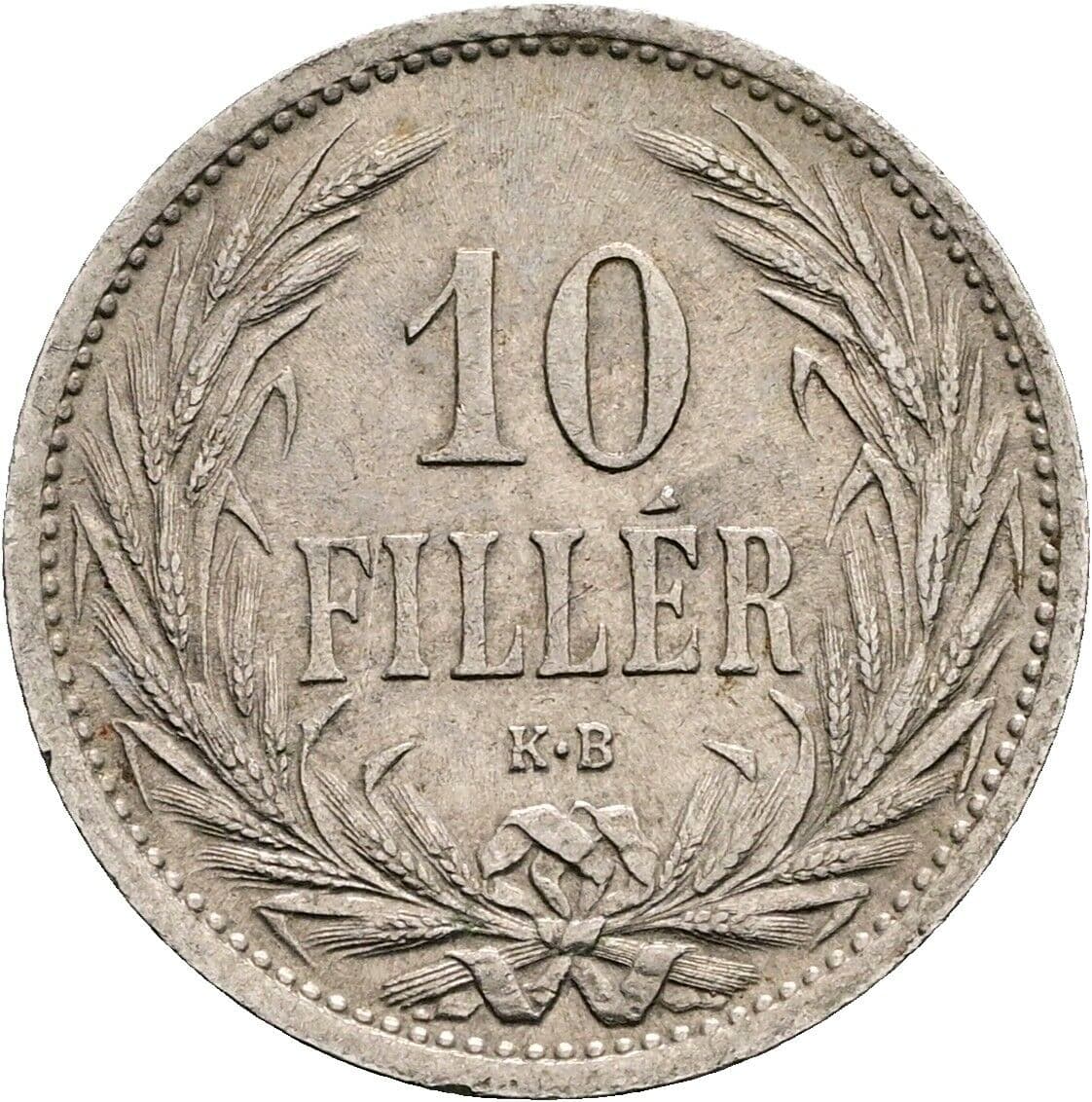 10 Filler Franz Joseph I. 1848-1916 1908 KB, Kremnitz – Vorderseite