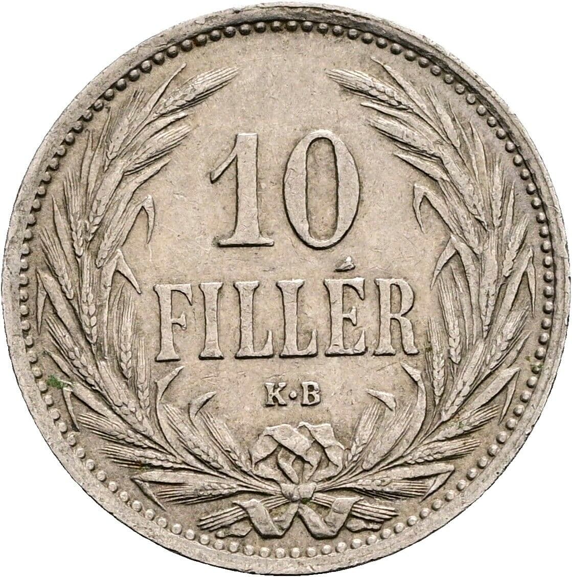 10 Filler Franz Joseph I. 1848-1916 1908 KB, Kremnitz – Vorderseite
