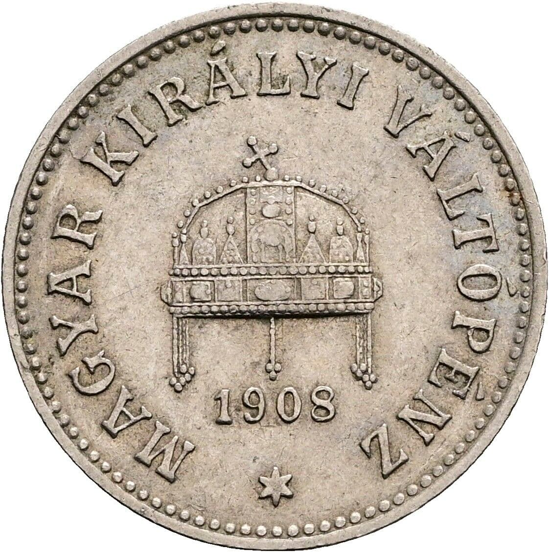 10 Filler Franz Joseph I. 1848-1916 1908 KB, Kremnitz – Rückseite