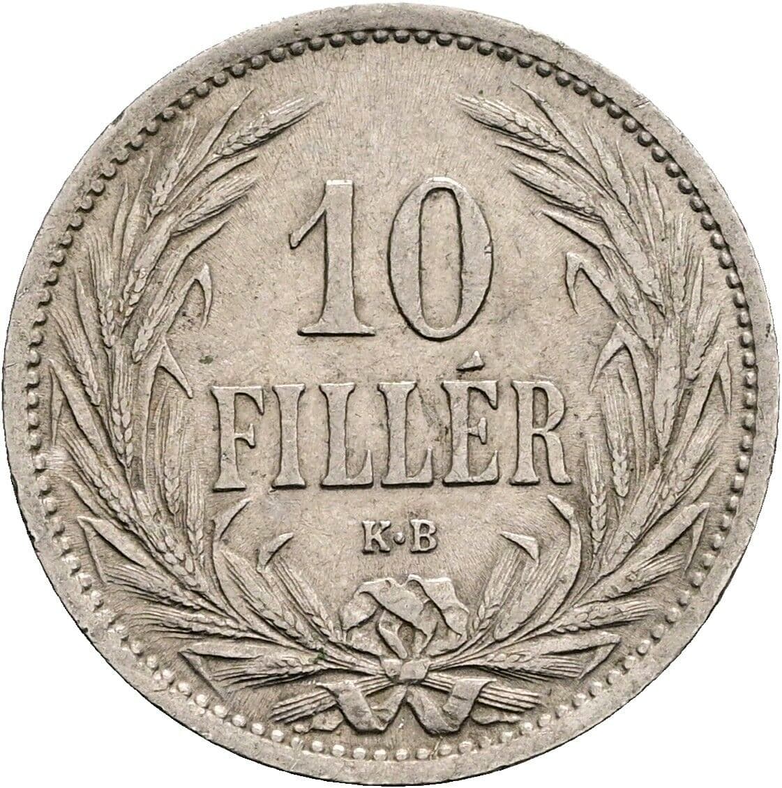10 Filler Franz Joseph I. 1848-1916 1908 KB, Kremnitz – Vorderseite