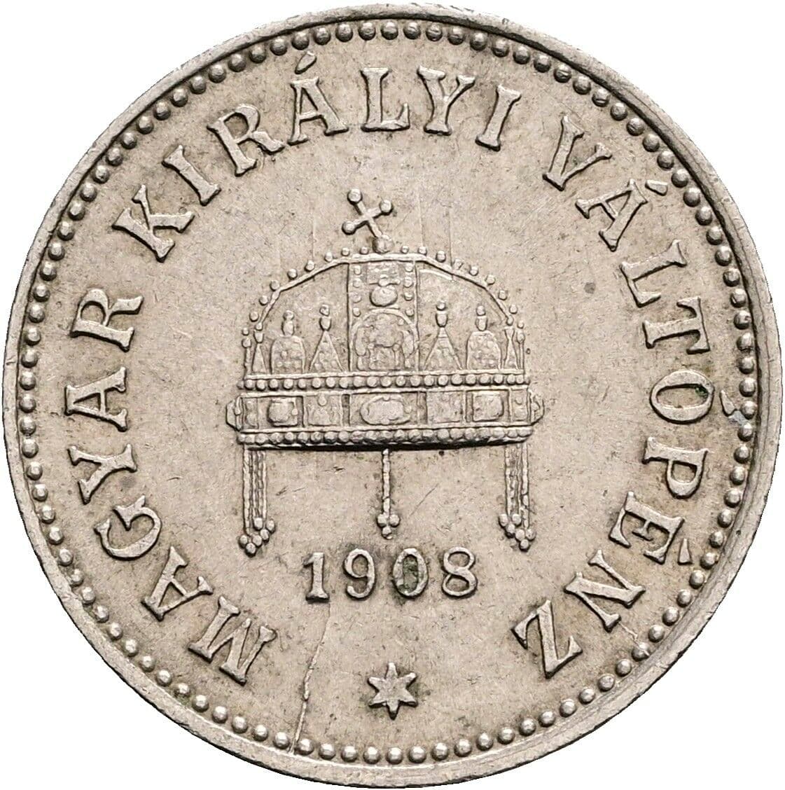 10 Filler Franz Joseph I. 1848-1916 1908 KB, Kremnitz – Rückseite