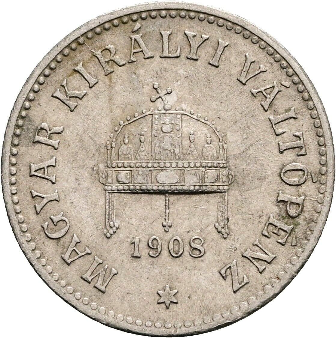 10 Filler Franz Joseph I. 1848-1916 1908 KB, Kremnitz – Rückseite