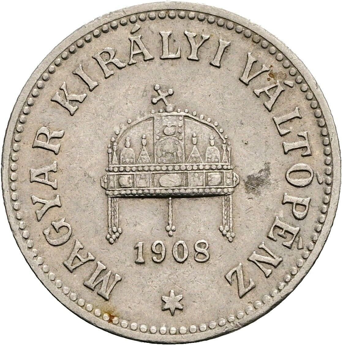 10 Filler Franz Joseph I. 1848-1916 1908 KB, Kremnitz – Rückseite