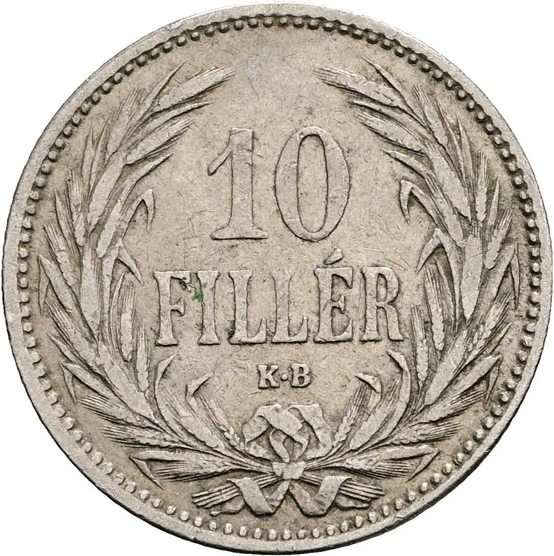 10 Filler Franz Joseph I. 1848-1916 1893 KB, Kremnitz – Vorderseite