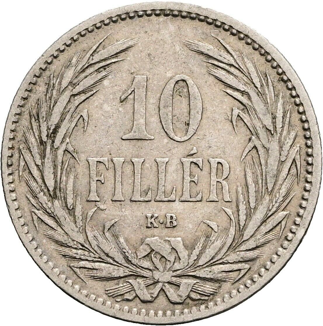 10 Filler Franz Joseph I. 1848-1916 1894 KB, Kremnitz – Vorderseite