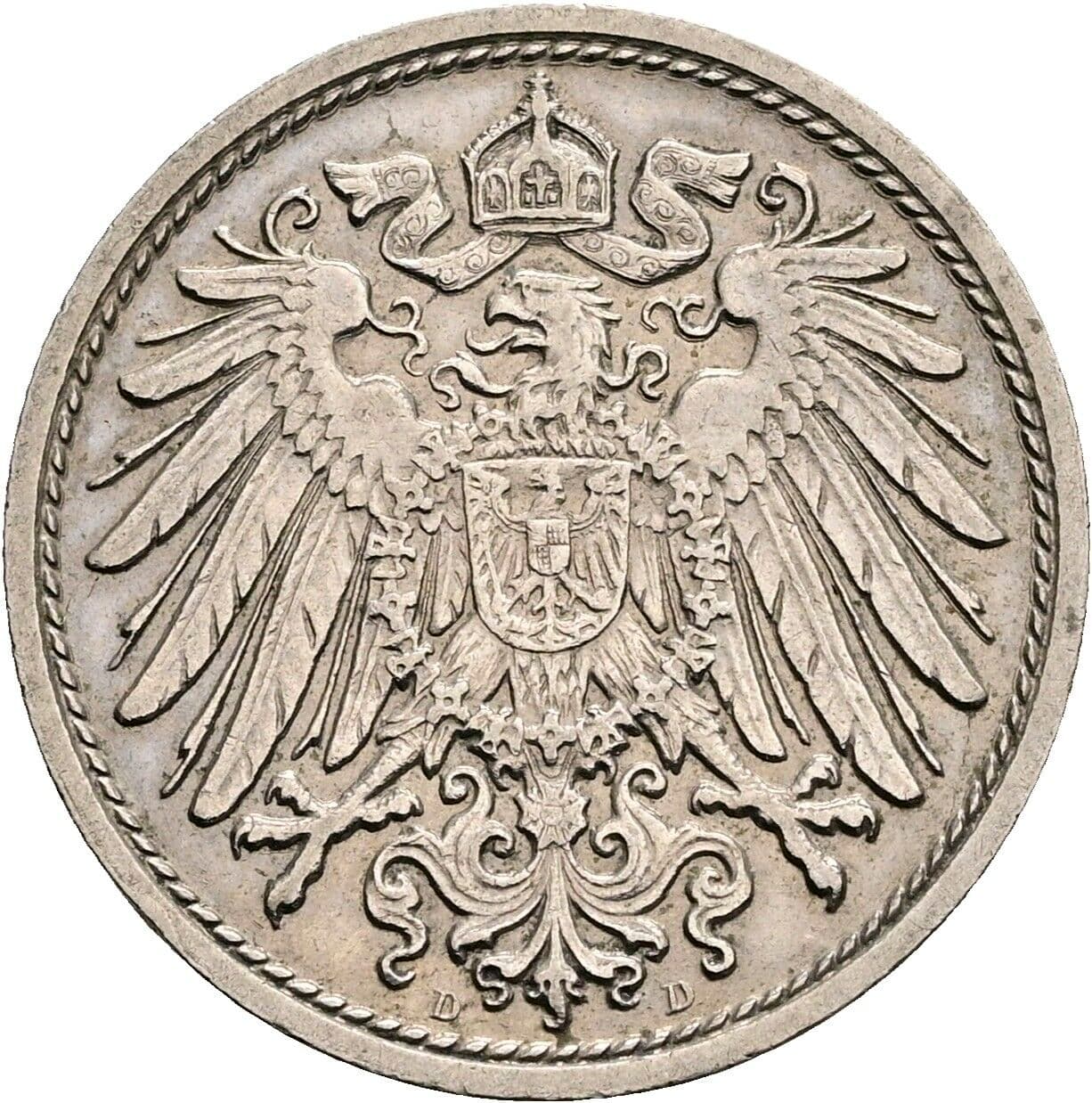 10 Pfennig 1912 D – Rückseite