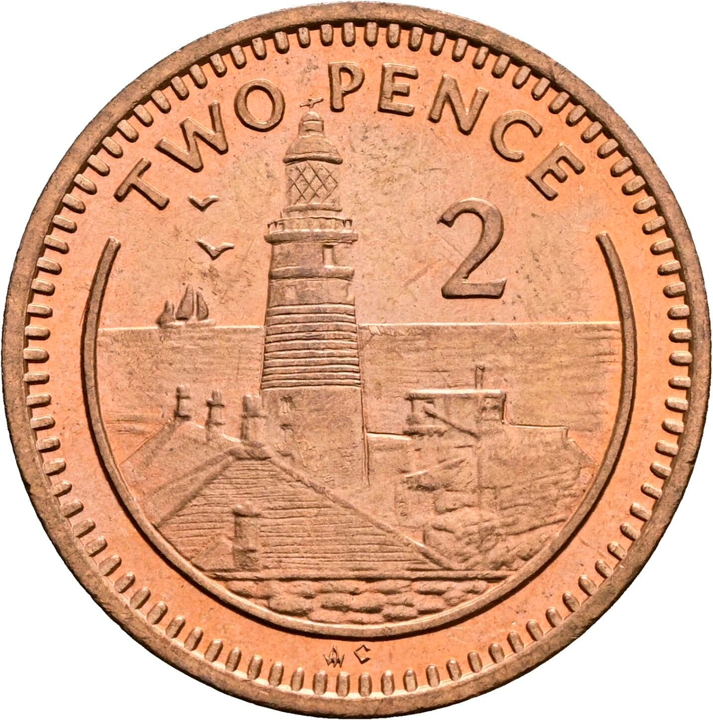 2 Pence Elisabeth II. 1952-2022 1988 – Rückseite